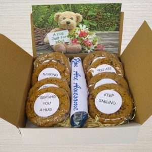 The Best Gifts for Someone Recovering at Home After Surgery 4 Send a hug with our gift box filled with cookies with inspirational messages.