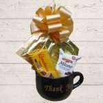 Thank You Mug with coffee, cocoa, cookies 2 Black Thank You Mug filled with cocoa, coffee & cookies