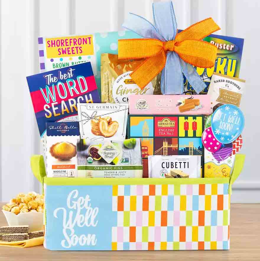 Get Well Soon Gift Box - Boredom Buster 1 Get well gift box filled with goodies and things to keep them from becoming bored