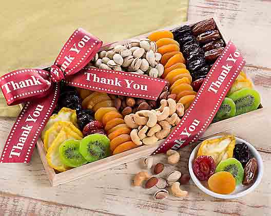 Dried Fruit and Nut Gift Tray | Healthy Thank You Gift 1 Thank You Fruit and Nuts Tray