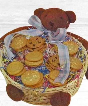 bear hug basket with cookies