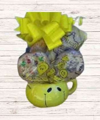 Cookie bouquet in Smiley Face Mug