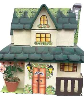Housewarming gift - Three-dimensional house filled with food products to welcome them