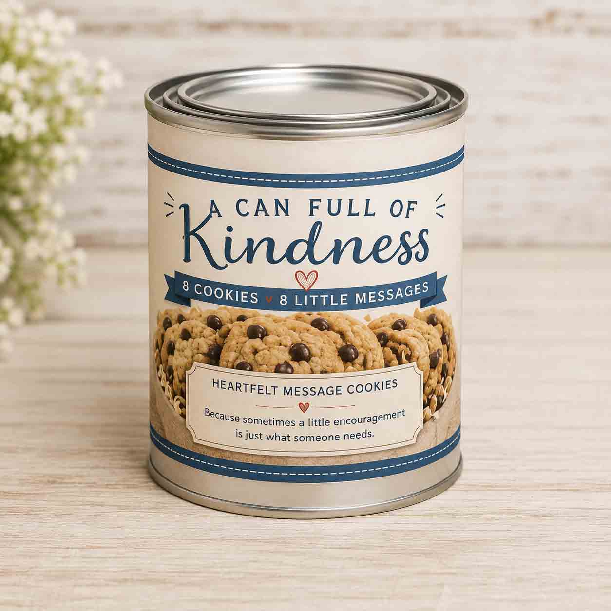 A Can Full of Kindness – 8 Chocolate Chip Message Cookies 2 Can full of kindness cookies