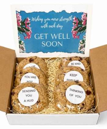 Get Well Coon cookie Gift Box with message cookies