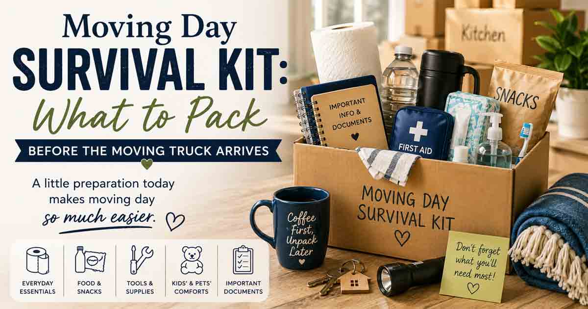 Moving Day Survival Kit 1 What to include in a moving day survival kit