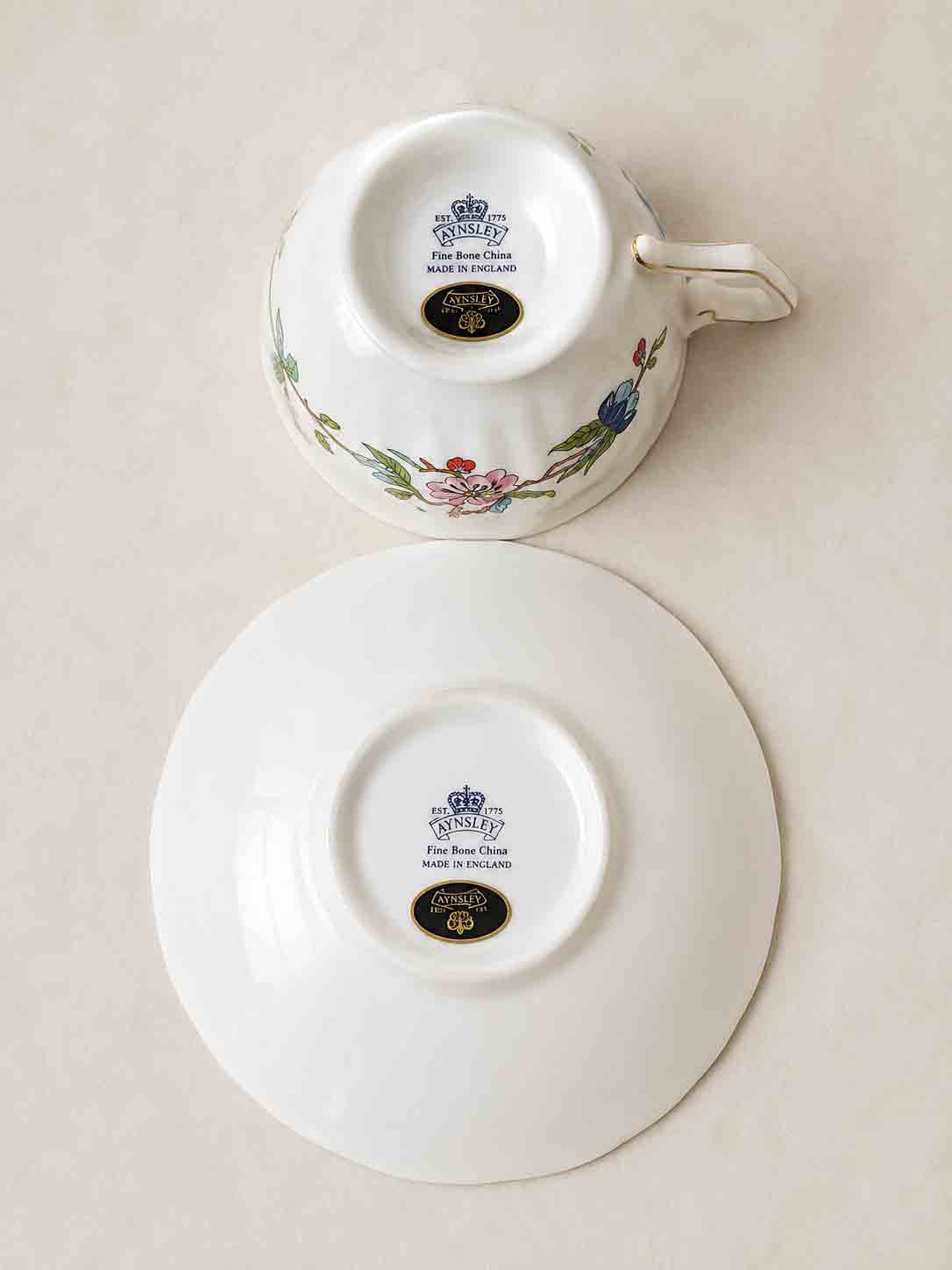 Aynsley Pembroke Bone China Teacup and Saucer - Made in England 2 Aynsley Pembroke Bone China Teacup and Saucer - Made in England - Image 2