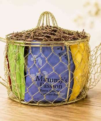 wire teapot with herbal teas
